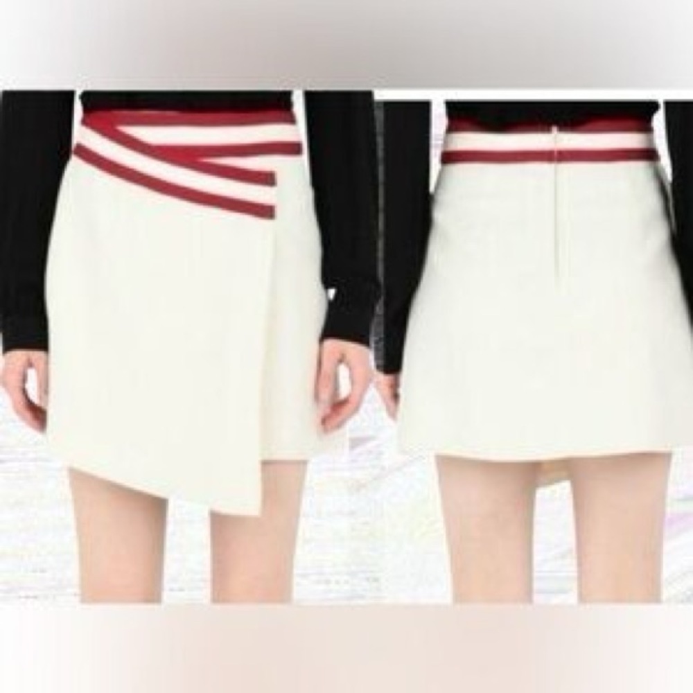 C/MEO Collective Pursue Asymmetrical Faux Wrap Mini Skirt